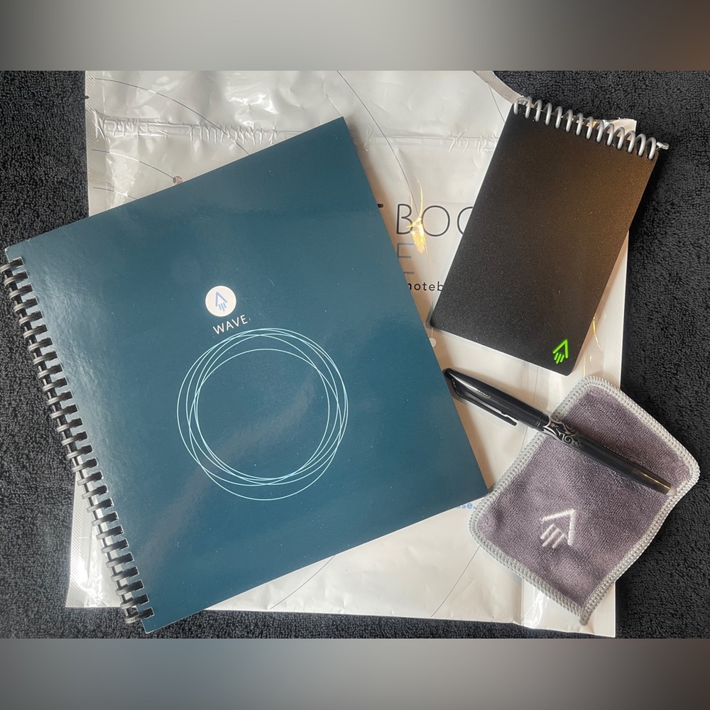 ROCKET BOOK Wave Spiral Notebook and Accessories Set - NEW-Opened but never used